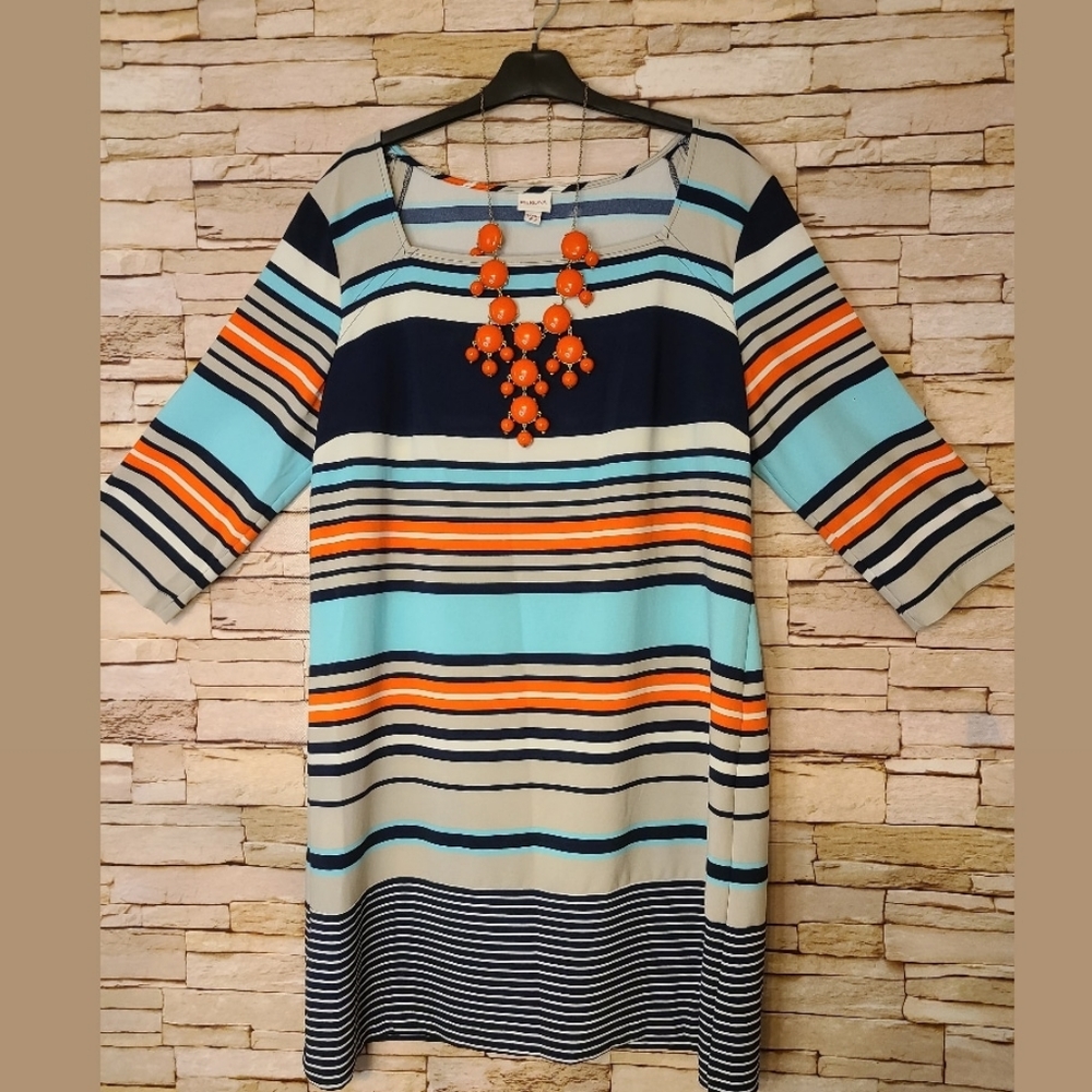 Shift dress with stripes